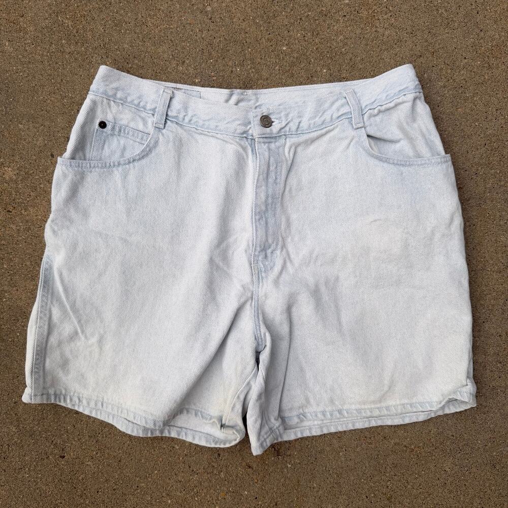 Vintage 80s 90s Gitano White Wash Denim Jean Mom Shorts Jorts Plus Size 18